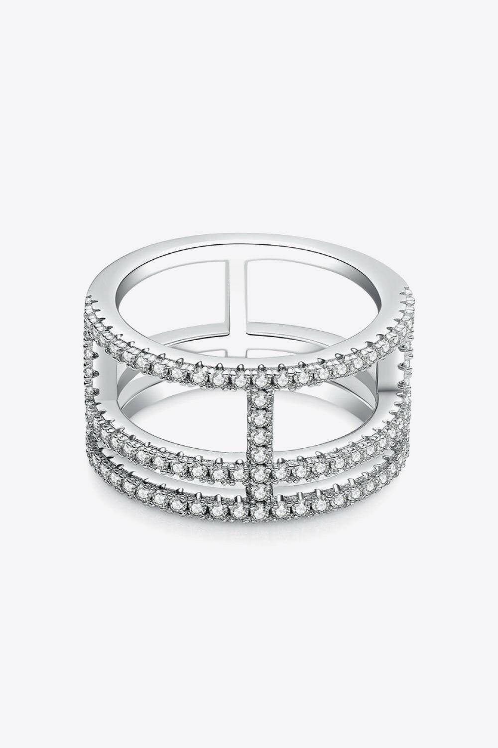 Moissanite Cutout Wide Ring - Carri's Cache