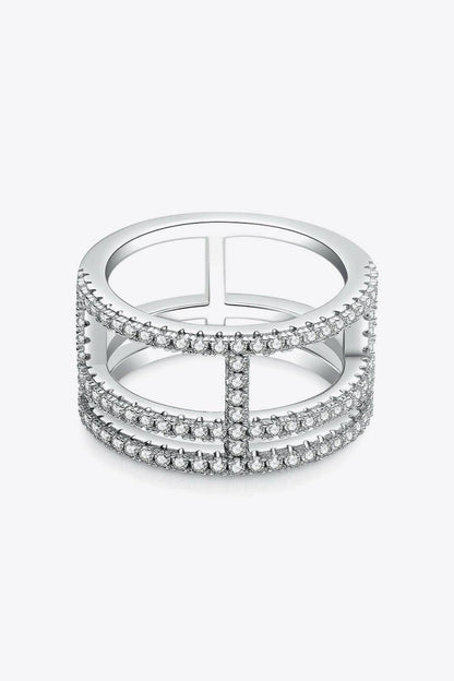 Moissanite Cutout Wide Ring - Carri's Cache