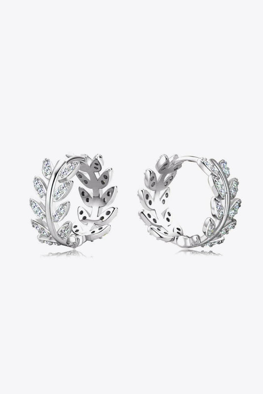 Moissanite Leaf 925 Sterling Silver Earrings - Carri's Cache