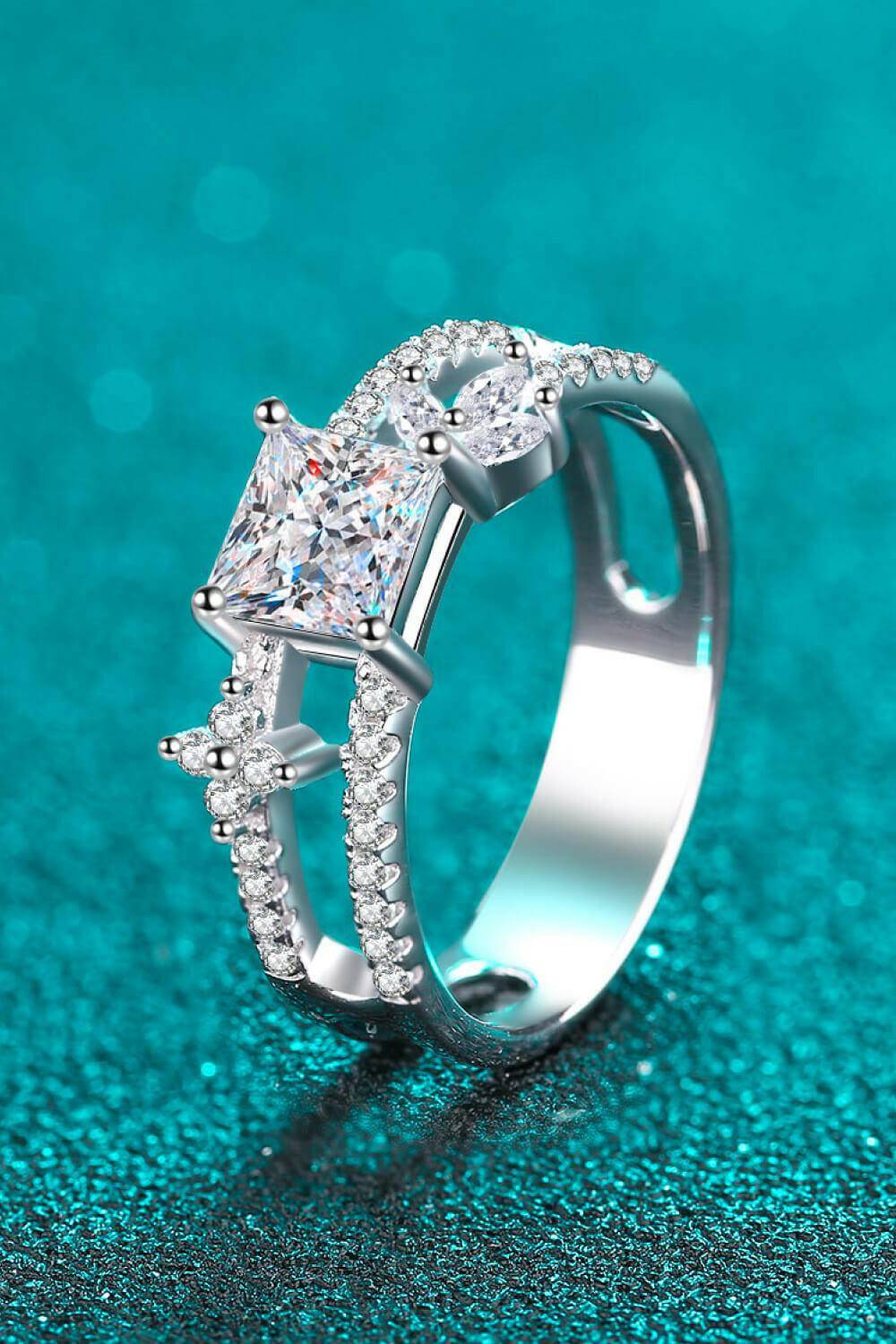 Moissanite Double Layered Ring - Carri's Cache