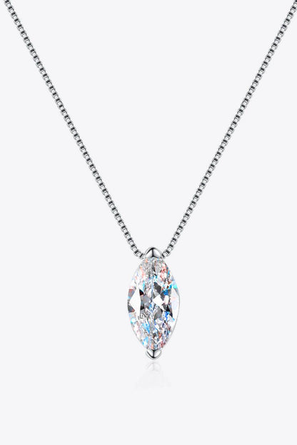 Sterling Silver Necklace Moissanite - Carri's Cache