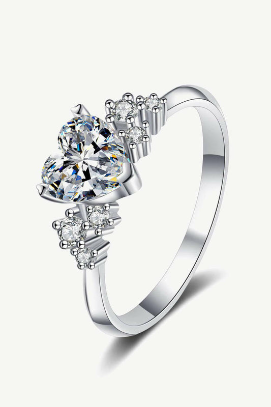 1 Carat Moissanite Heart Ring - Carri's Cache