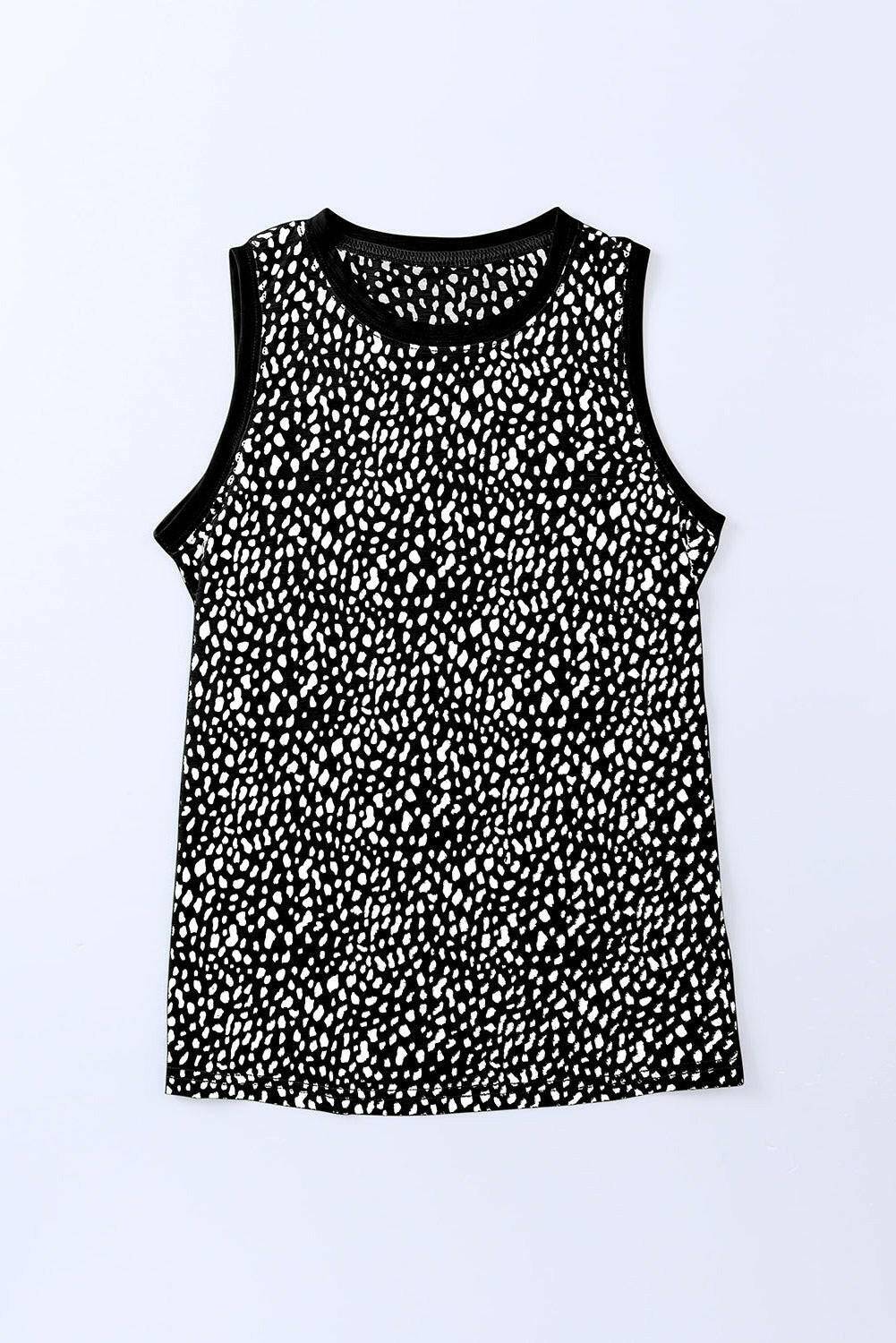 Printed Round Neck Tank - Carri's Cache