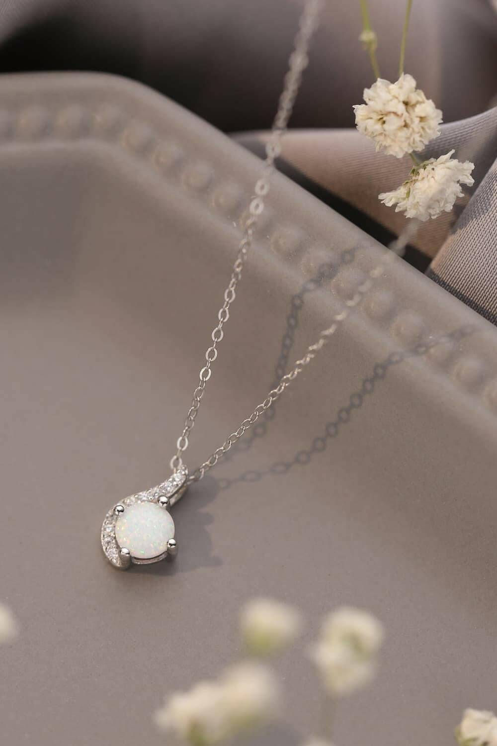 Sweet Beginnings Opal Pendant Necklace.