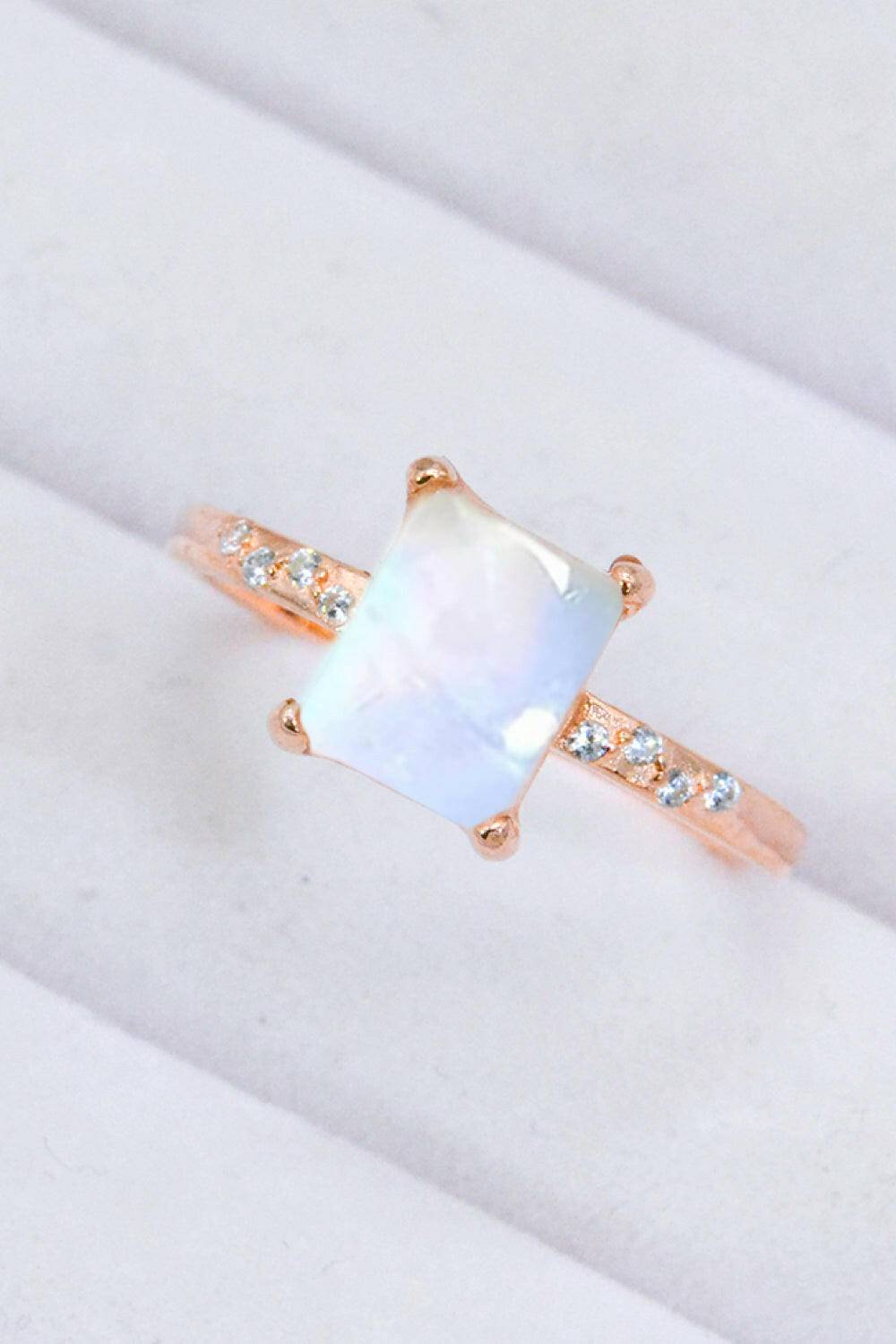 Square Moonstone Ring.