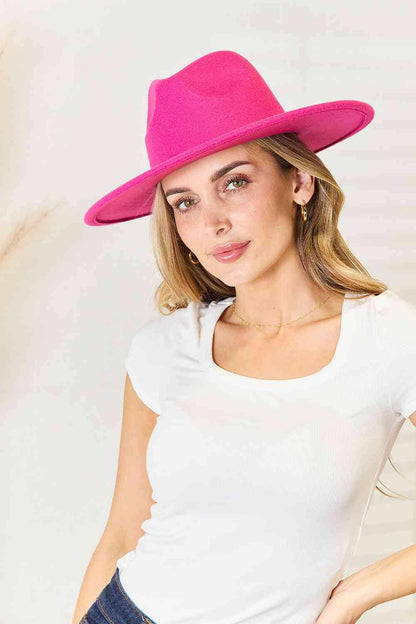 Fame Flat Brim Fedora Fashion Hat - Carri's Cache