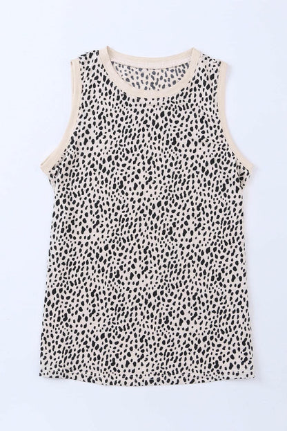 Printed Round Neck Tank - Carri's Cache