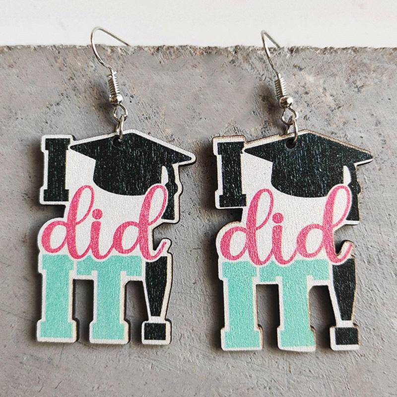 School Theme Wooden Dangle Earrings - Carri's Cache