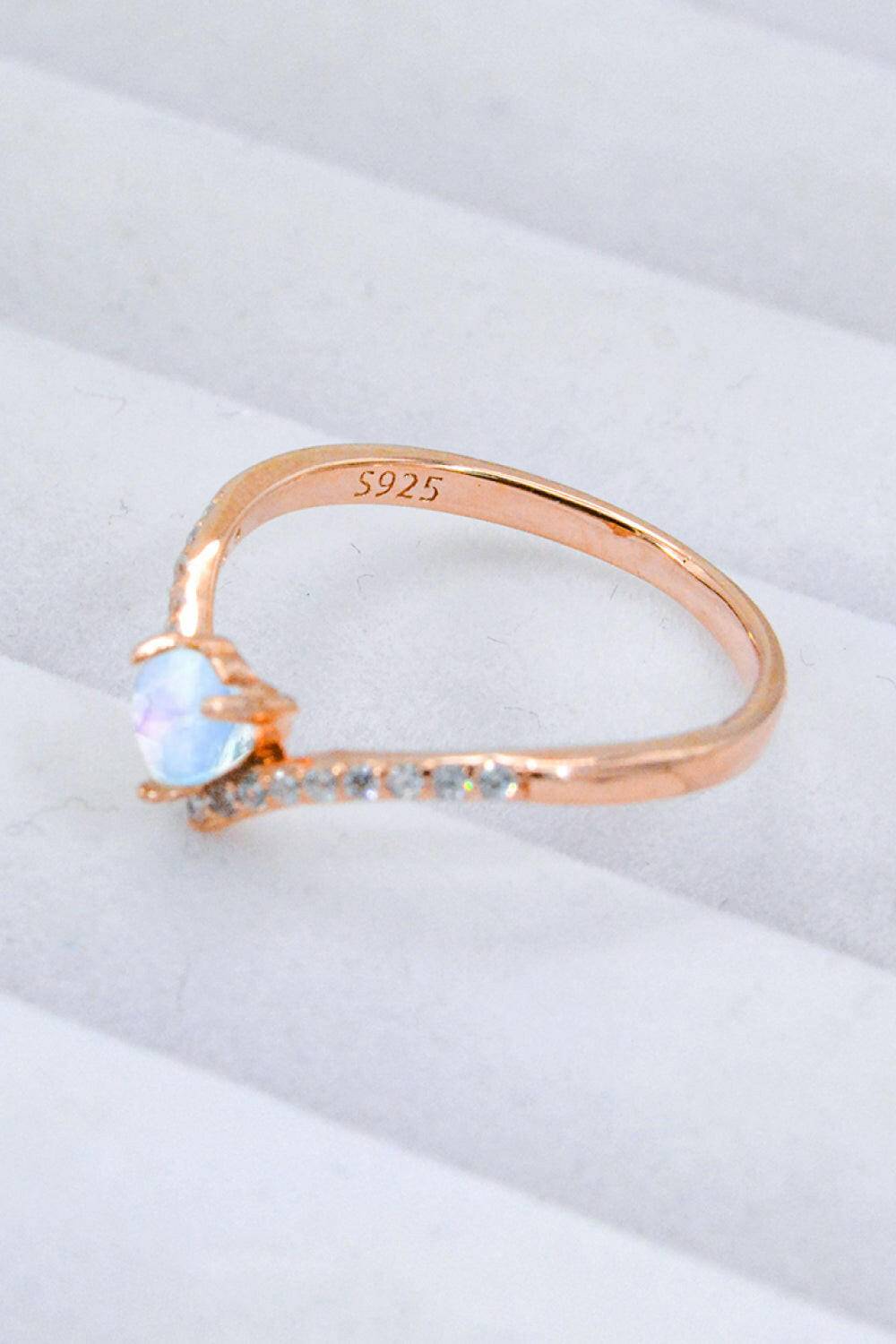 Moonstone Heart-Shaped Ring.