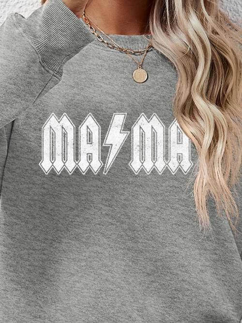 Letter Graphic Dropped Shoulder Sweatshirt - Carri's Cache