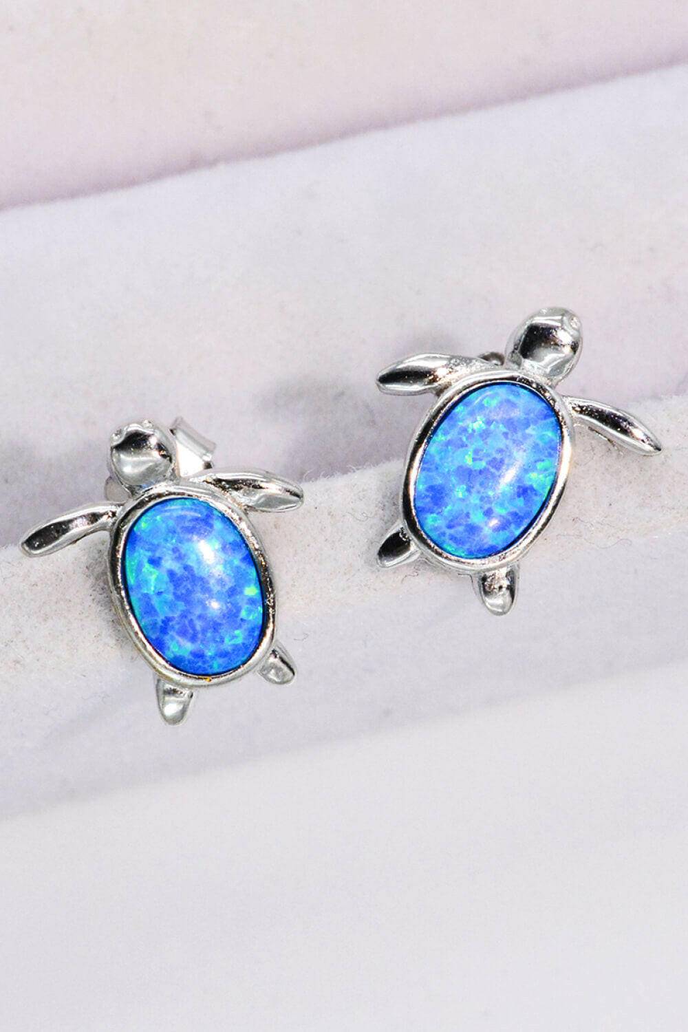 Opal Turtle Stud Earrings.