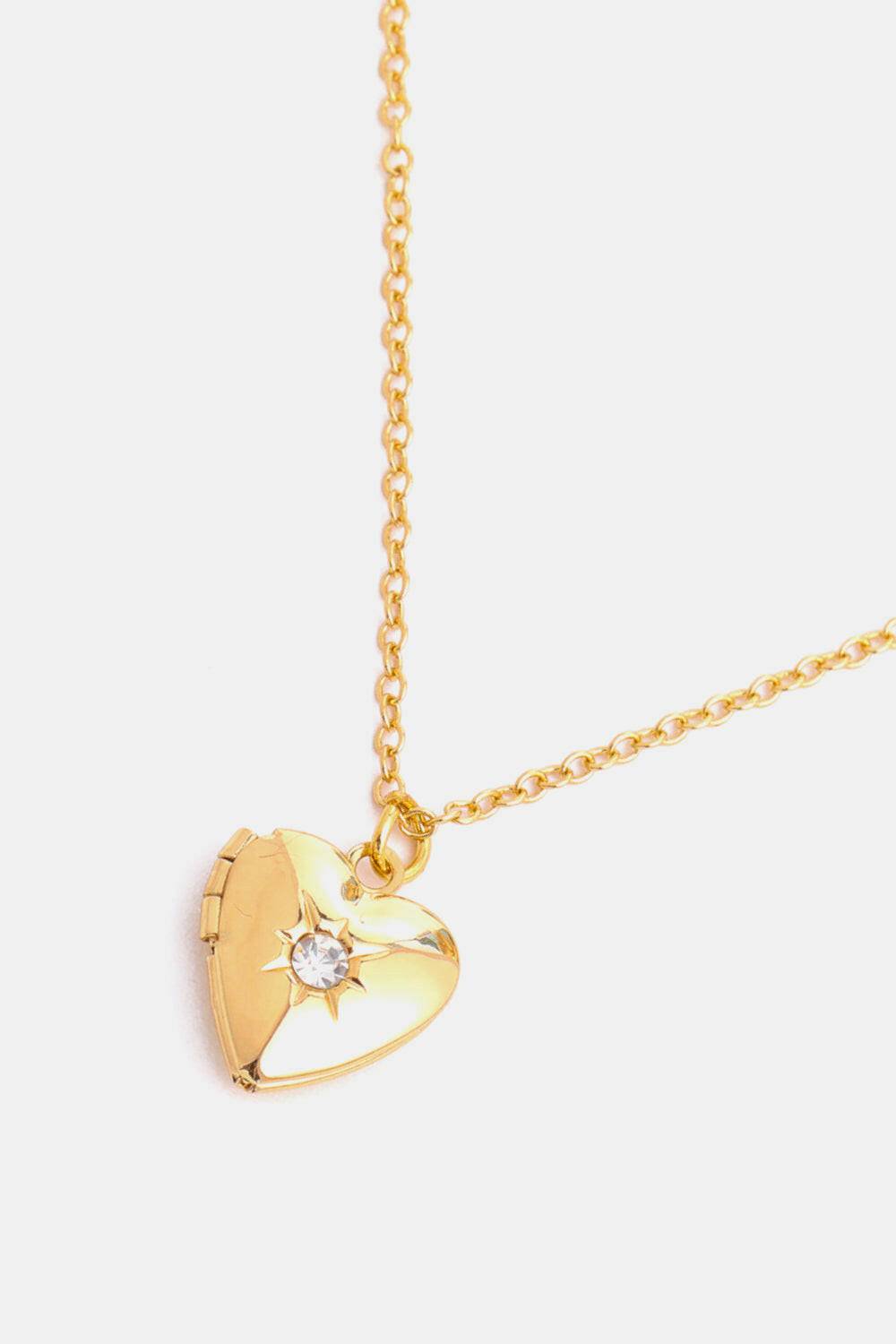 Zircon Heart Shape 14K Gold-Plated Pendant Necklace - Carri's Cache