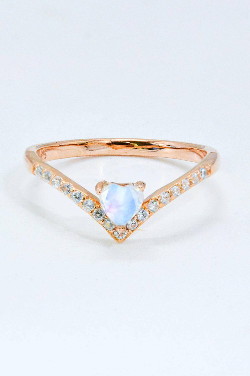 Moonstone Heart-Shaped Ring.