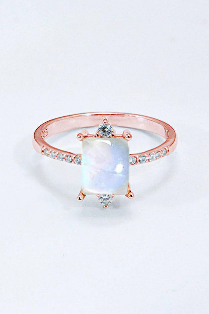 925 Sterling Silver Square Moonstone Ring.