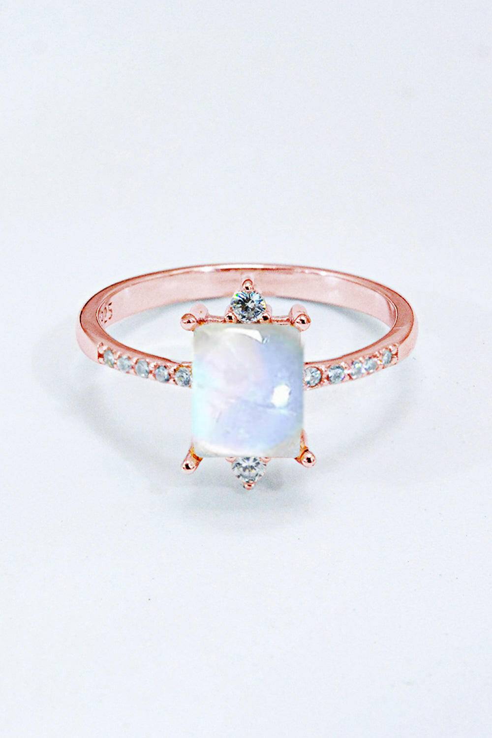 925 Sterling Silver Square Moonstone Ring.