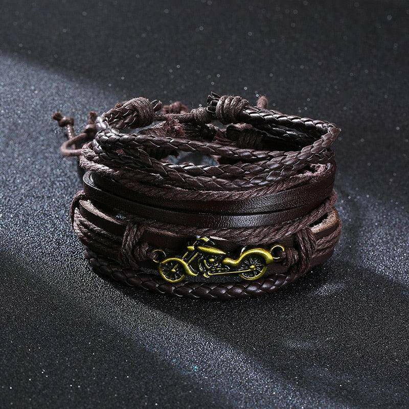 4Pcs/ Set Braided Wrap Leather Bracelets - Carri's Cache