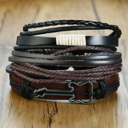 4Pcs/ Set Braided Wrap Leather Bracelets - Carri's Cache