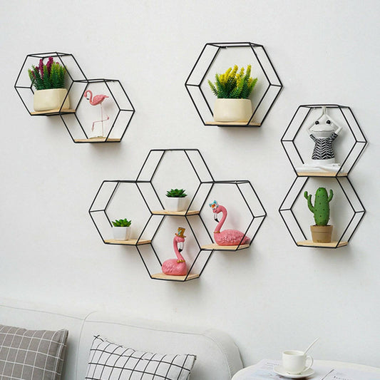 Floating Hexagon Shelves - Carri's Cache