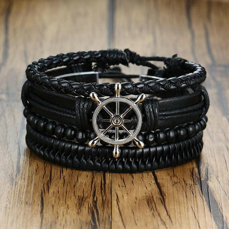 4Pcs/ Set Braided Wrap Leather Bracelets - Carri's Cache