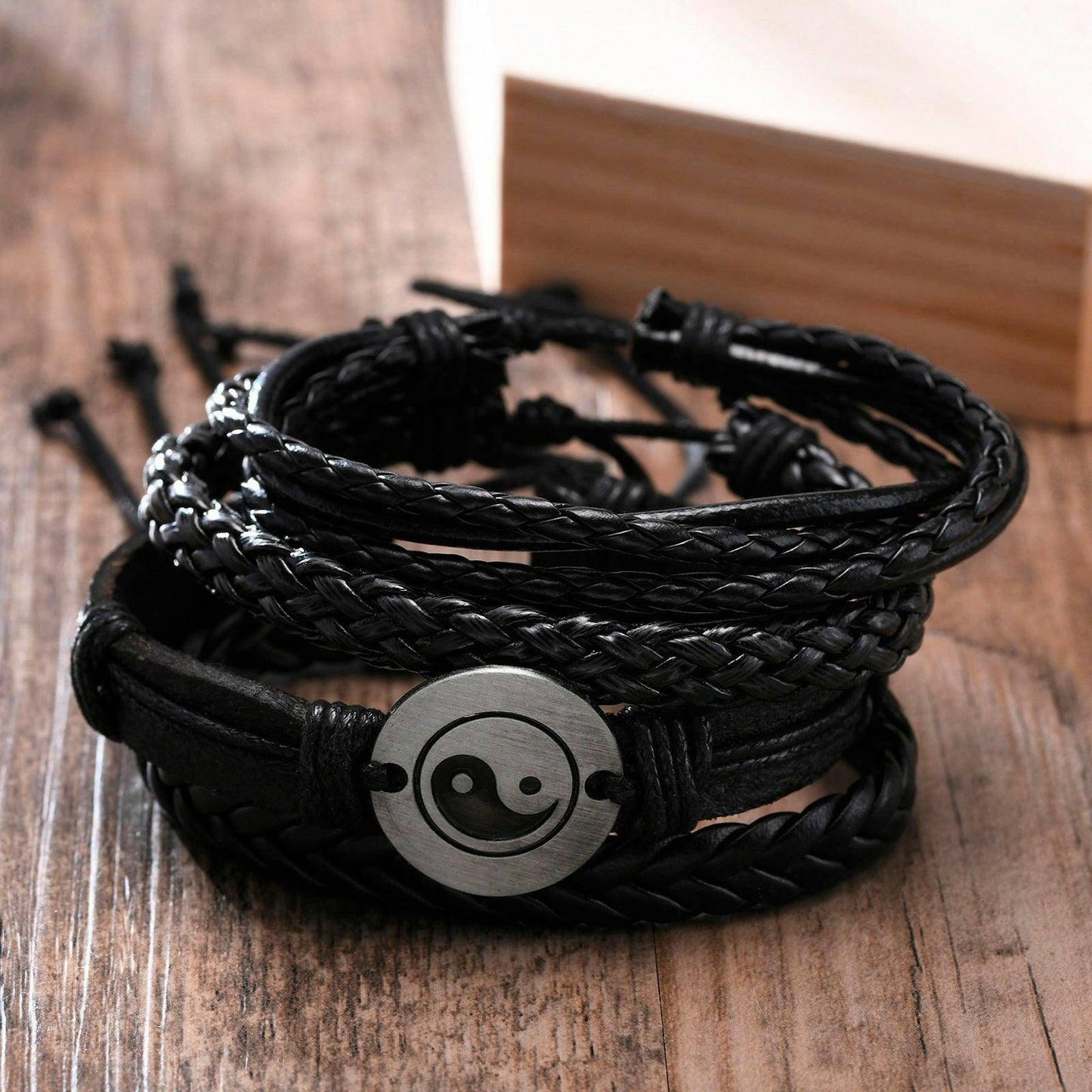 4Pcs/ Set Braided Wrap Leather Bracelets - Carri's Cache