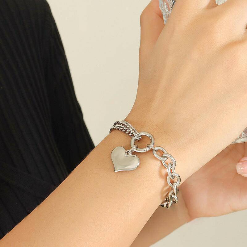 Half Chunky Chain Titanium Steel Bracelet - Carri's Cache