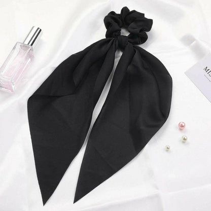 Satin Long Ribbon Scarf Scrunchie - Carri's Cache