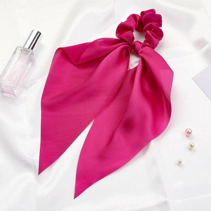 Satin Long Ribbon Scarf Scrunchie.