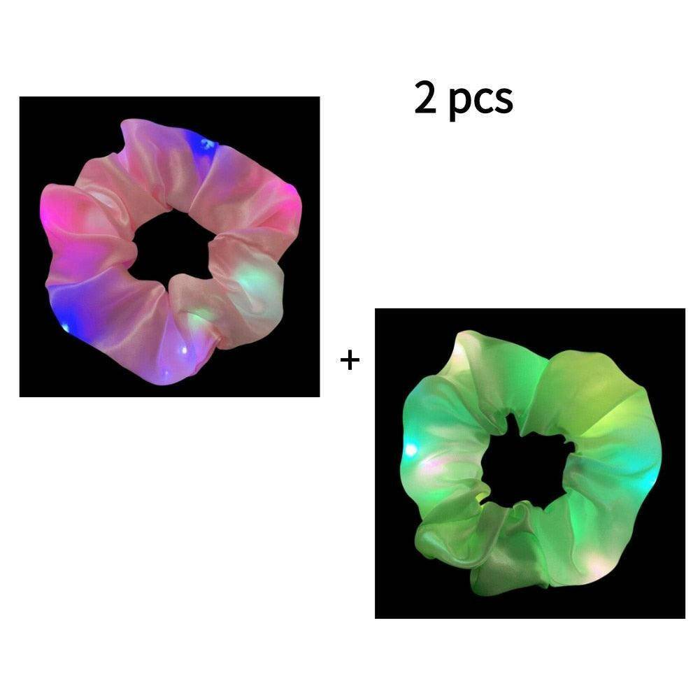 2 PCS LED Luminous Hair Scrunchies - Carri's Cache