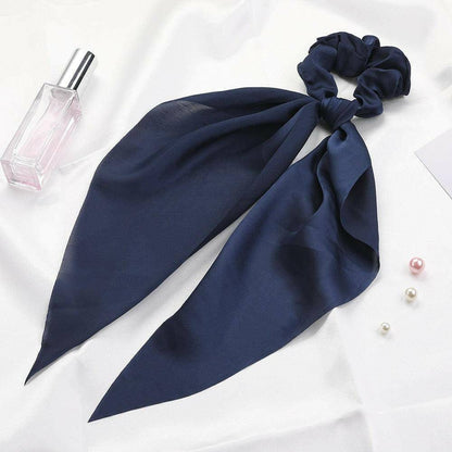 Satin Long Ribbon Scarf Scrunchie - Carri's Cache