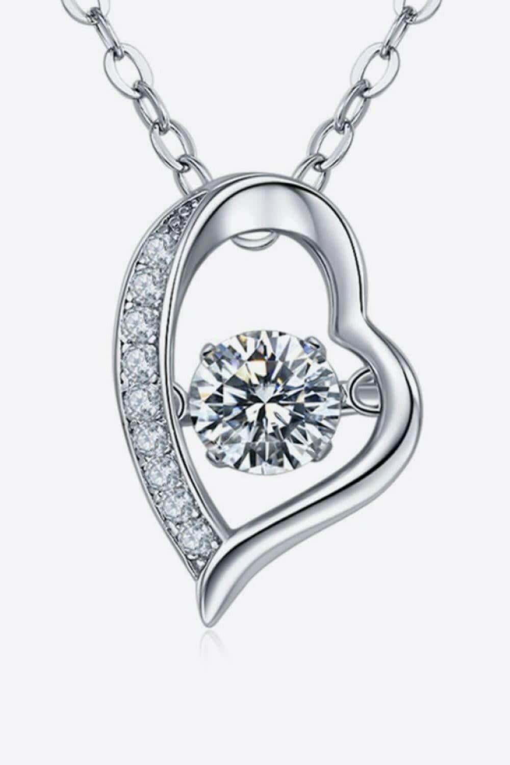 925 Sterling Silver Moissanite Pendant Necklace.