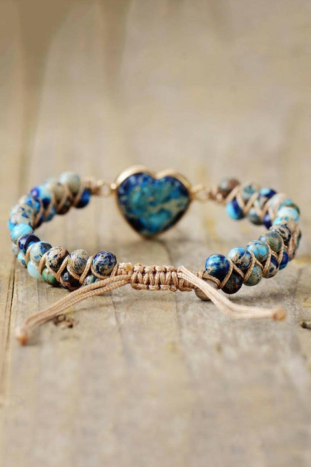 Handmade Heart Shape Natural Stone Bracelet - Carri's Cache