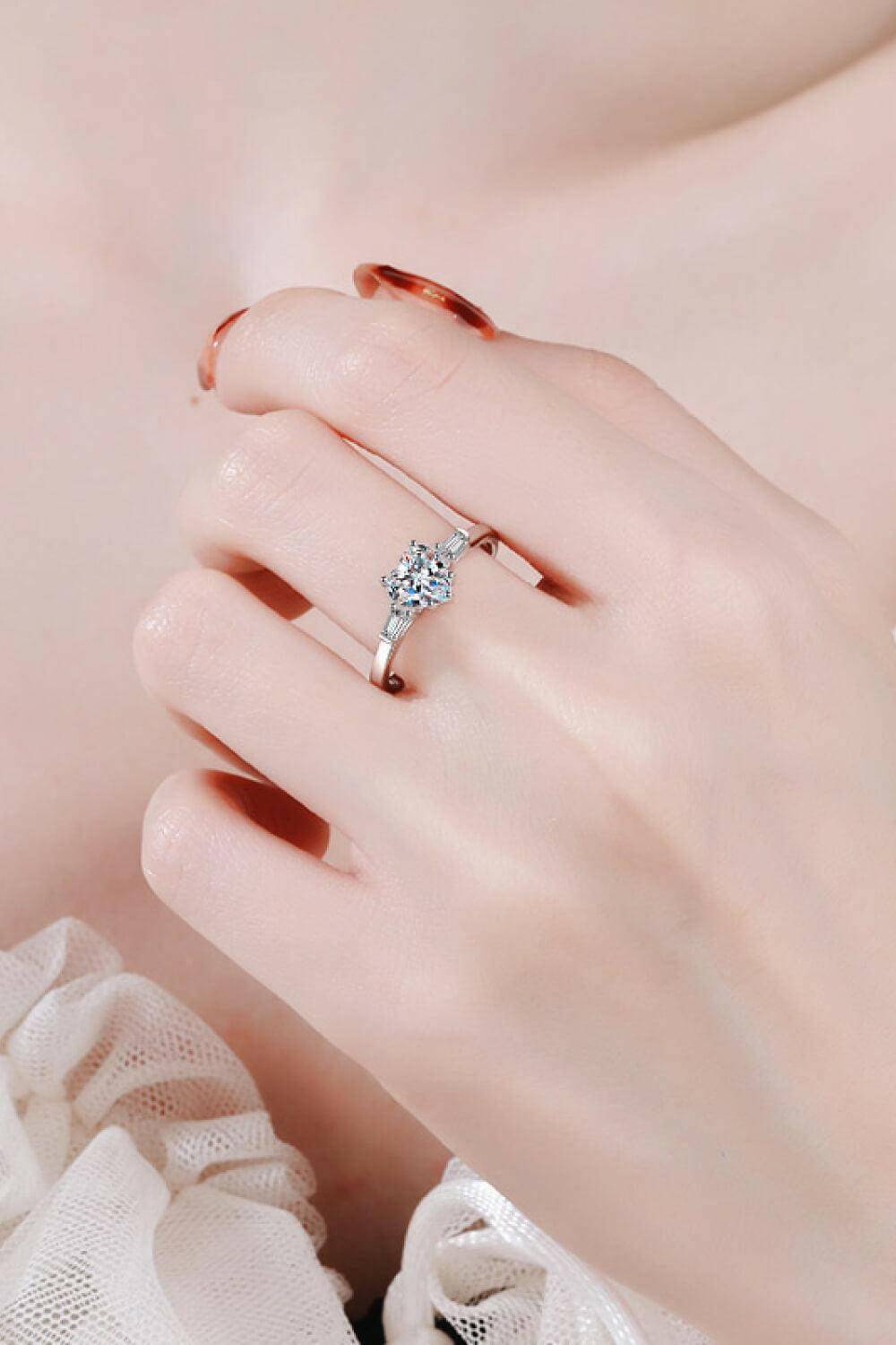 1.2 Carat Moissanite Heart Ring - Carri's Cache