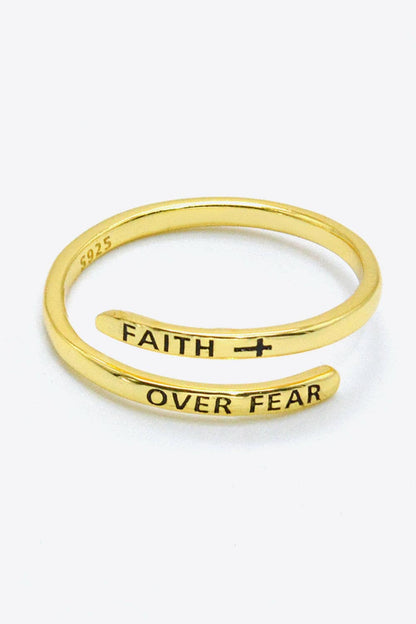 FAITH OVER FEAR Bypass Ring.