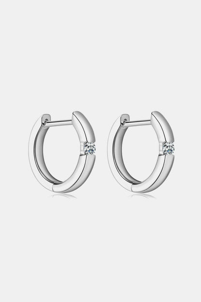 Moissanite 925 Sterling Silver Huggie Earrings - Carri's Cache