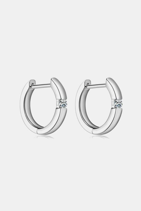 Moissanite 925 Sterling Silver Huggie Earrings - Carri's Cache