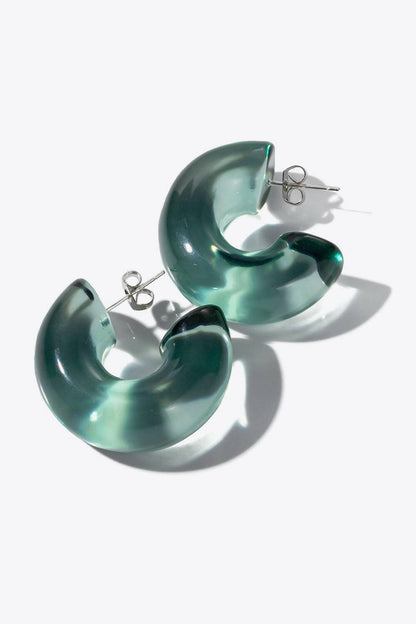 Resin C-Hoop Earrings - Carri's Cache