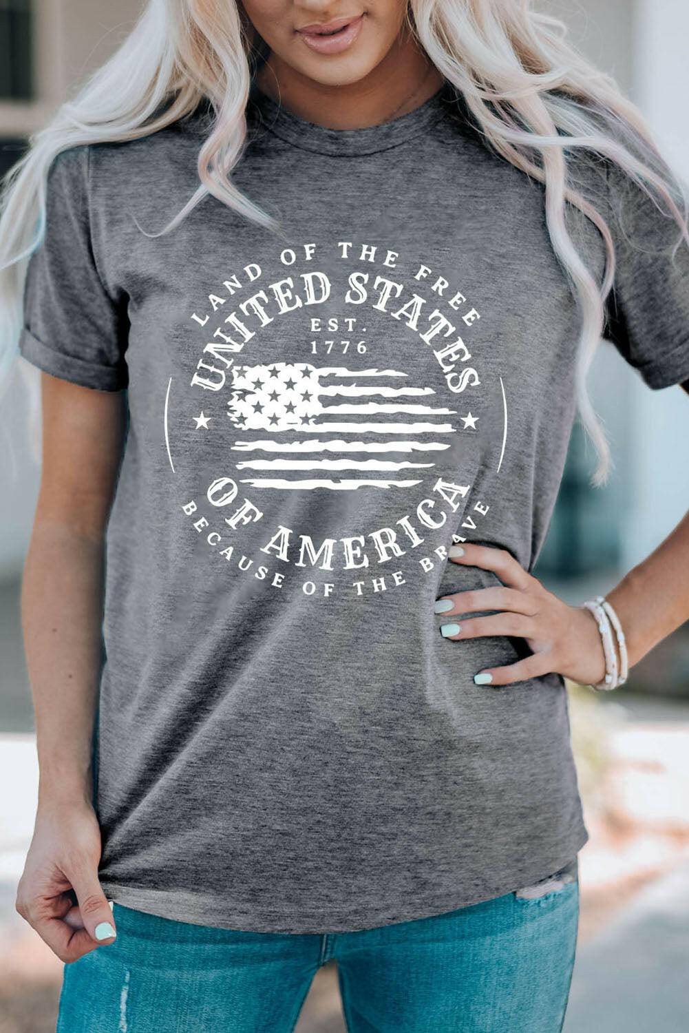 US Flag Graphic Short Sleeve Tee - Carri's Cache