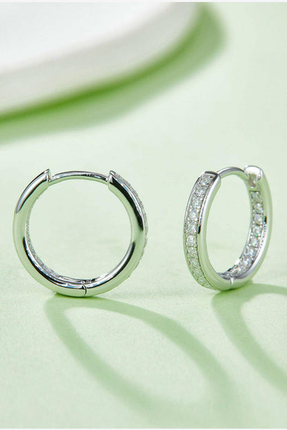 Moissanite 925 Sterling Silver Huggie Earrings - Carri's Cache