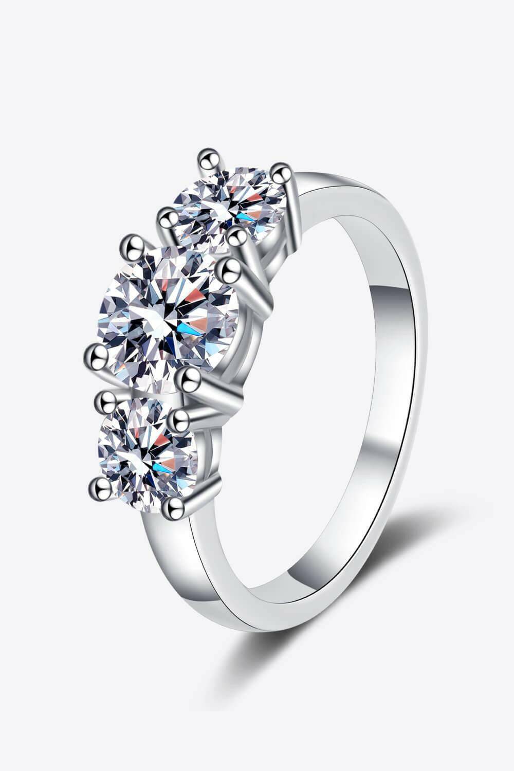 Stylish 925 Sterling Silver Moissanite Ring - Carri's Cache