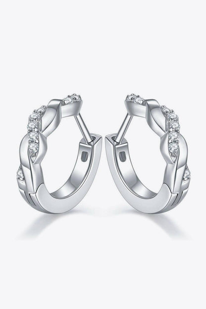 Moissanite Twisted Platinum-Plated Earrings.