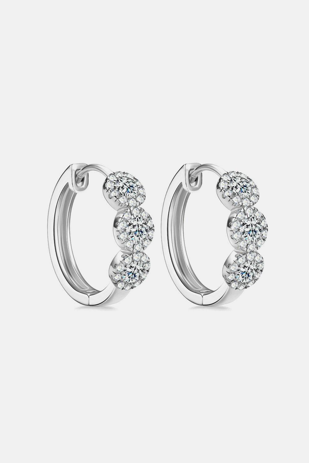 Moissanite 925 Sterling Silver Huggie Earrings - Carri's Cache