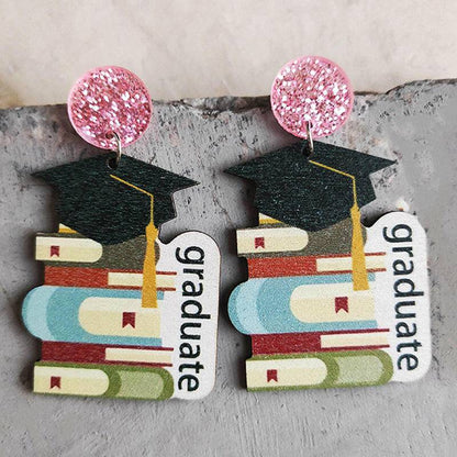 School Theme Wooden Dangle Earrings - Carri's Cache