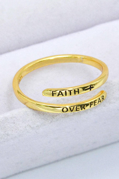 FAITH OVER FEAR Bypass Ring.