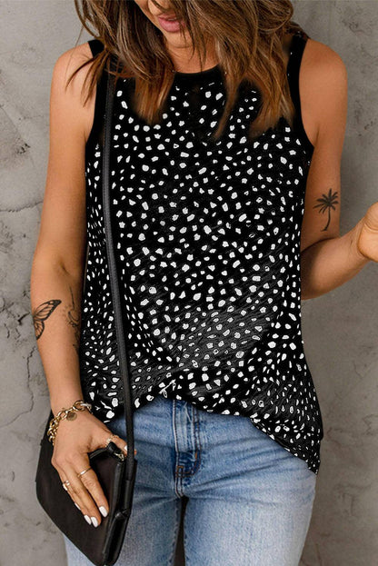 Printed Round Neck Tank - Carri's Cache