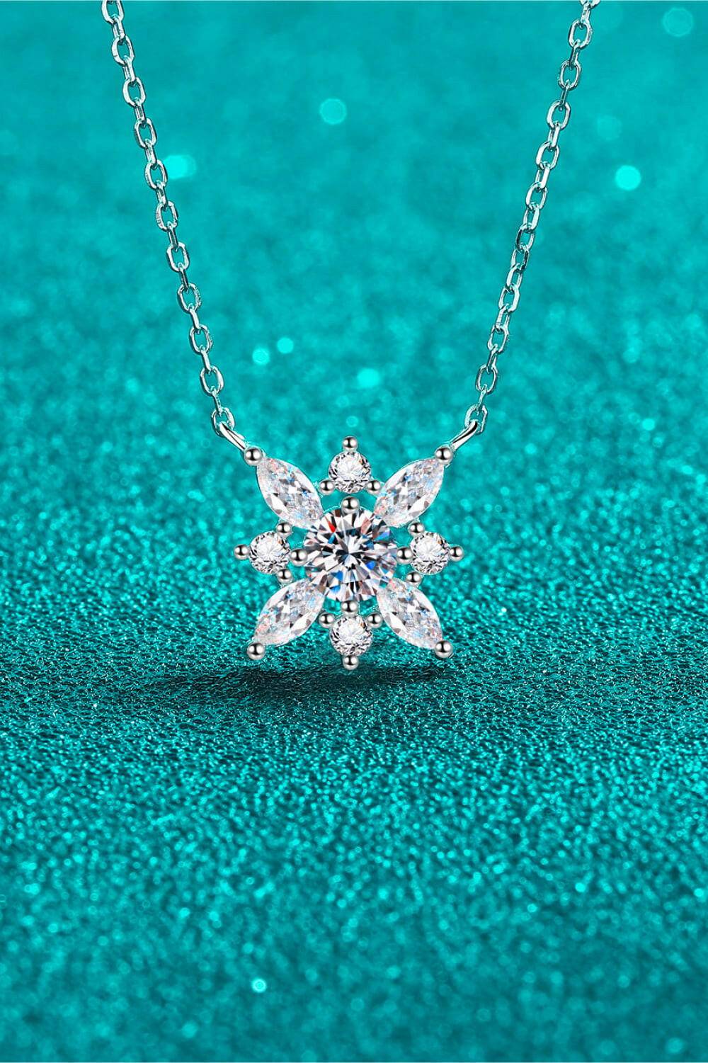 Moissanite Rhodium-Plated Necklace - Carri's Cache