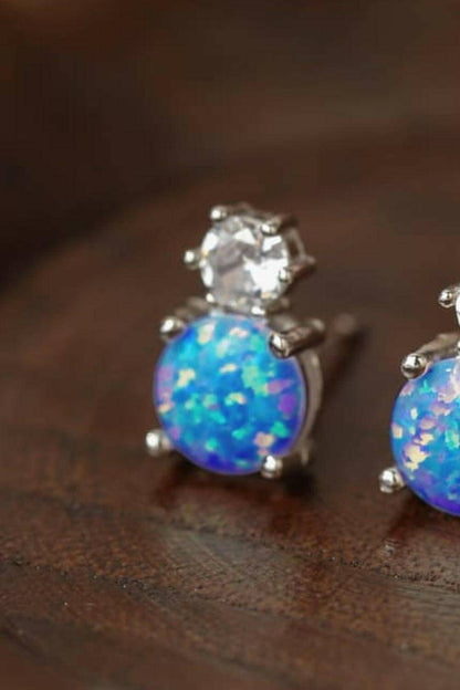 4-Prong Opal Stud Earrings.