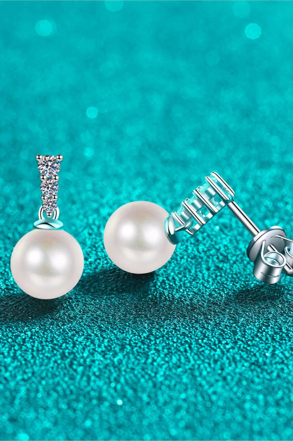 Moissanite Pearl Drop Earrings - Carri's Cache