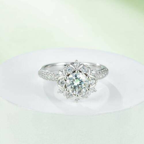 Moissanite 925 Sterling Silver Flower Shape Ring - Carri's Cache