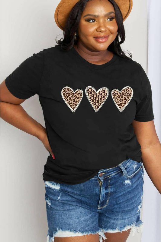 Simply Love Full Size Heart Graphic Cotton Tee - Carri's Cache