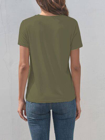 Cross Graphic Round Neck T-Shirt - Carri's Cache